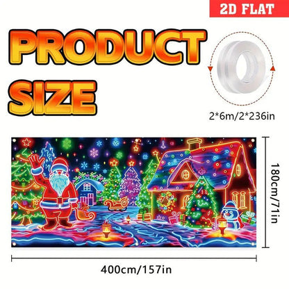 🎁🎄Solange der Vorrat reicht 50 % Rabatt!🎅UV-fluoreszierendes Weihnachtsbanner✨