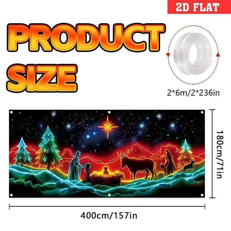 🎁🎄Solange der Vorrat reicht 50 % Rabatt!🎅UV-fluoreszierendes Weihnachtsbanner✨