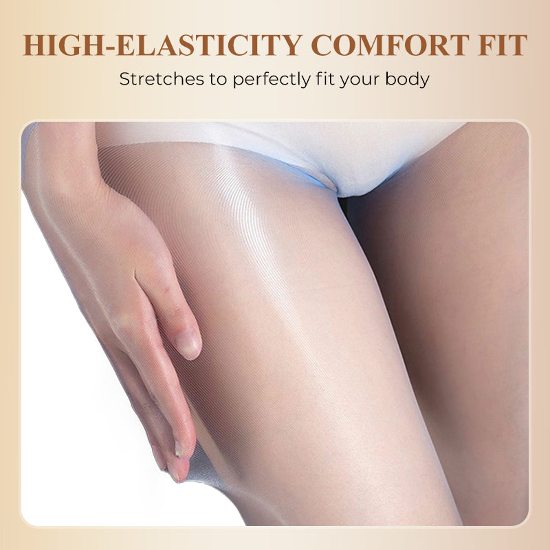 ✨ Hochbund Glanz-Strumpfhose – Offener Schritt, Ultradunn, Leuchtend ✨
