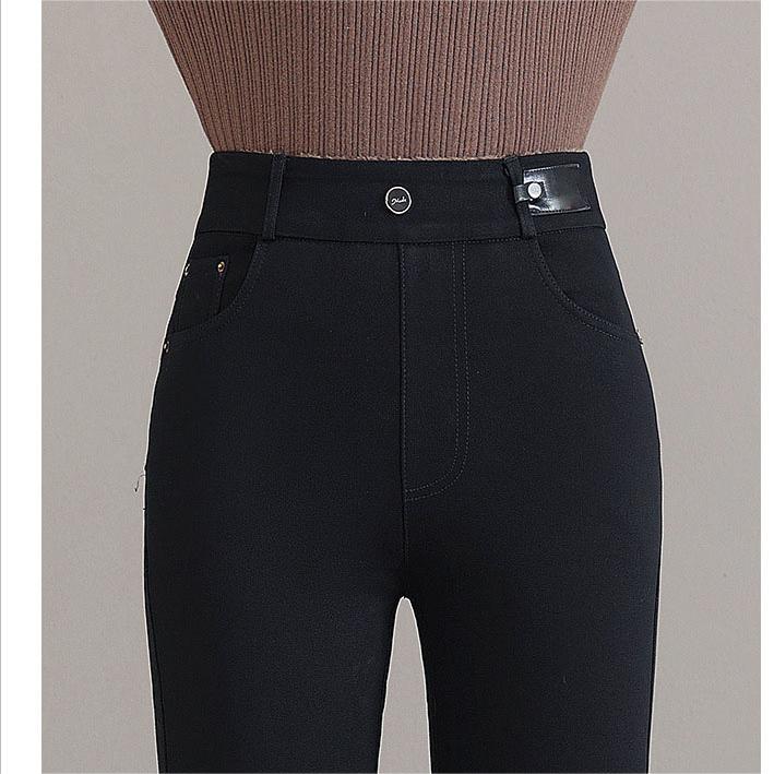 🔥2025 Black Friday Sale - 50% Rabatt🔥Damen Hoch Taille Schlank Dehnen Warme Röhrenjeans