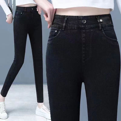 🔥2025 Black Friday Sale - 50% Rabatt🔥Damen Hoch Taille Schlank Dehnen Warme Röhrenjeans