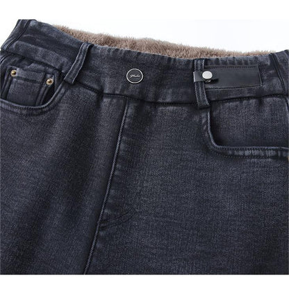 🔥2025 Black Friday Sale - 50% Rabatt🔥Damen Hoch Taille Schlank Dehnen Warme Röhrenjeans