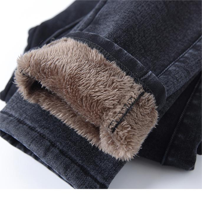 🔥2025 Black Friday Sale - 50% Rabatt🔥Damen Hoch Taille Schlank Dehnen Warme Röhrenjeans