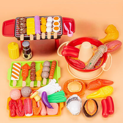 ✨ Perfektes Weihnachtsgeschenk: Realistisches Kinder-BBQ-Grill-Set mit Spiel-Essen 🎄