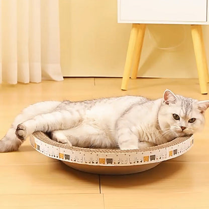 Multi-Functional Bowl-Shaped Corrugated Cat Scratcher