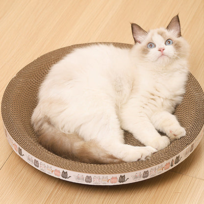 Multi-Functional Bowl-Shaped Corrugated Cat Scratcher