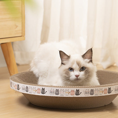 Multi-Functional Bowl-Shaped Corrugated Cat Scratcher