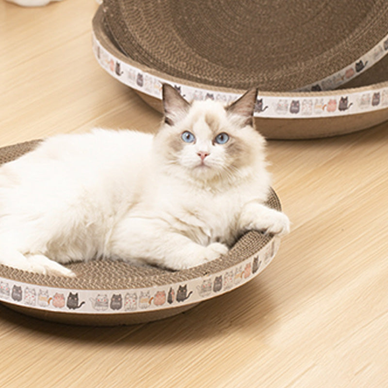 Multi-Functional Bowl-Shaped Corrugated Cat Scratcher