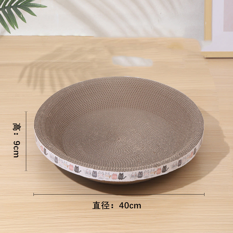 Multi-Functional Bowl-Shaped Corrugated Cat Scratcher