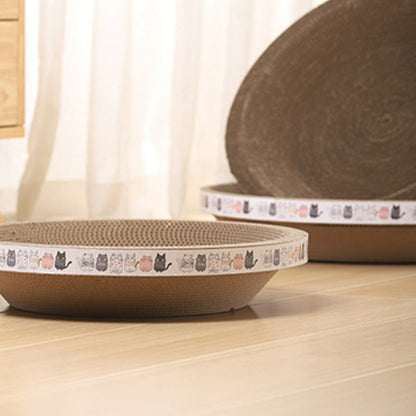 Multi-Functional Bowl-Shaped Corrugated Cat Scratcher