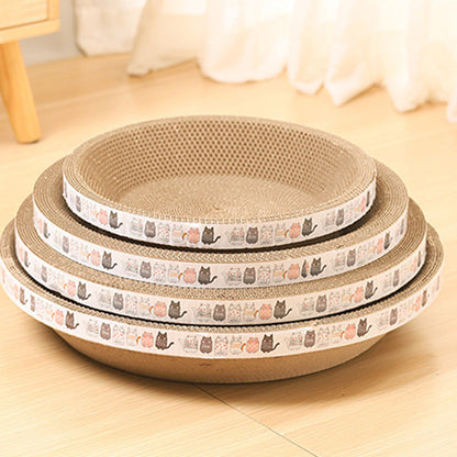 Multi-Functional Bowl-Shaped Corrugated Cat Scratcher