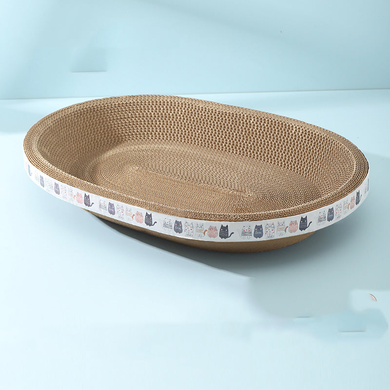 Multi-Functional Bowl-Shaped Corrugated Cat Scratcher