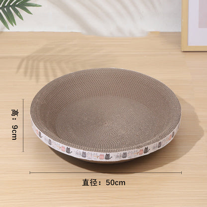 Multi-Functional Bowl-Shaped Corrugated Cat Scratcher
