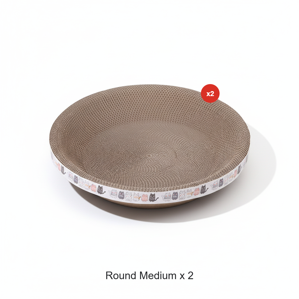 Multi-Functional Bowl-Shaped Corrugated Cat Scratcher