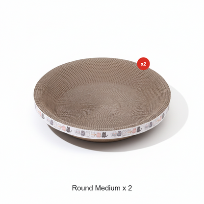 Multi-Functional Bowl-Shaped Corrugated Cat Scratcher