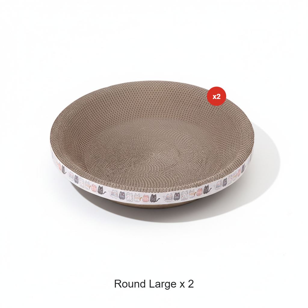 Multi-Functional Bowl-Shaped Corrugated Cat Scratcher