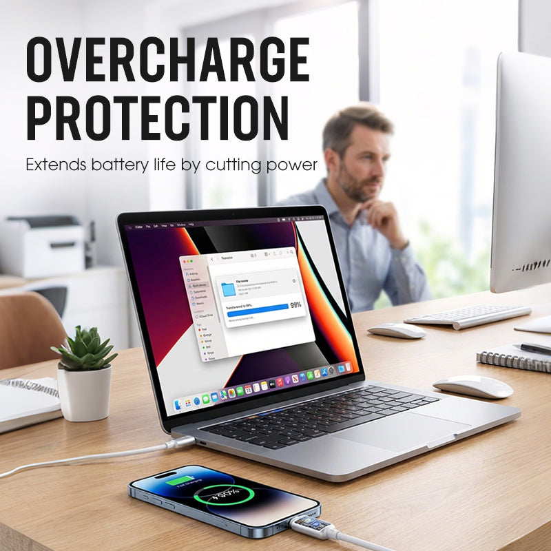 Lot promotionnel : Câble de charge rapide à coupure intelligente + Crochet organiseur de câbles
