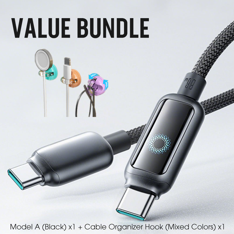 Lot promotionnel : Câble de charge rapide à coupure intelligente + Crochet organiseur de câbles