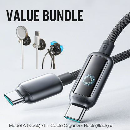 Lot promotionnel : Câble de charge rapide à coupure intelligente + Crochet organiseur de câbles