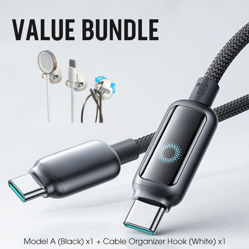 Lot promotionnel : Câble de charge rapide à coupure intelligente + Crochet organiseur de câbles