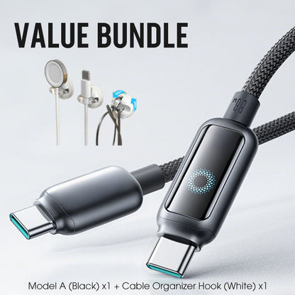 Lot promotionnel : Câble de charge rapide à coupure intelligente + Crochet organiseur de câbles