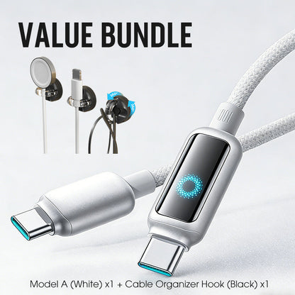Lot promotionnel : Câble de charge rapide à coupure intelligente + Crochet organiseur de câbles