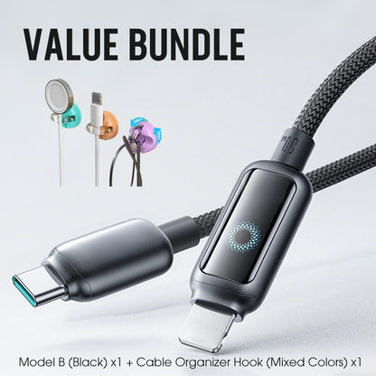 Lot promotionnel : Câble de charge rapide à coupure intelligente + Crochet organiseur de câbles