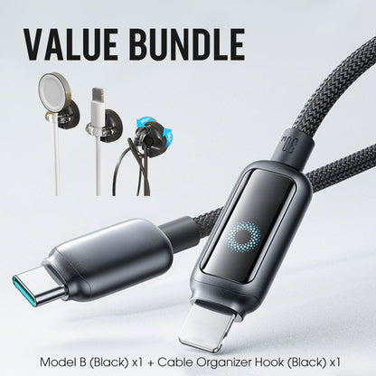 Lot promotionnel : Câble de charge rapide à coupure intelligente + Crochet organiseur de câbles