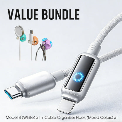 Lot promotionnel : Câble de charge rapide à coupure intelligente + Crochet organiseur de câbles