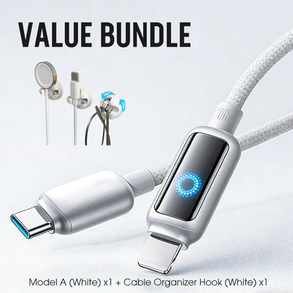 Lot promotionnel : Câble de charge rapide à coupure intelligente + Crochet organiseur de câbles