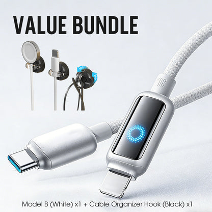 Lot promotionnel : Câble de charge rapide à coupure intelligente + Crochet organiseur de câbles