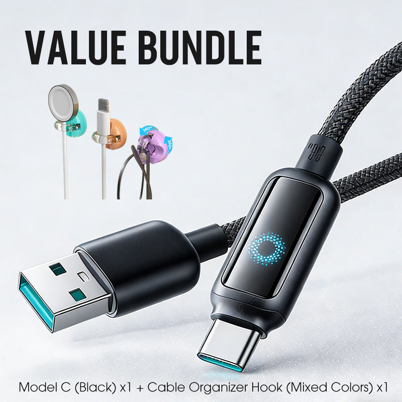 Lot promotionnel : Câble de charge rapide à coupure intelligente + Crochet organiseur de câbles