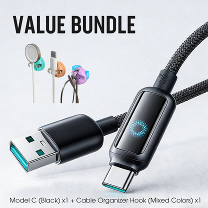Lot promotionnel : Câble de charge rapide à coupure intelligente + Crochet organiseur de câbles