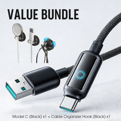 Lot promotionnel : Câble de charge rapide à coupure intelligente + Crochet organiseur de câbles