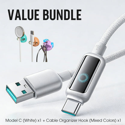 Lot promotionnel : Câble de charge rapide à coupure intelligente + Crochet organiseur de câbles