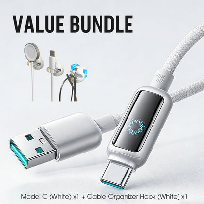 Lot promotionnel : Câble de charge rapide à coupure intelligente + Crochet organiseur de câbles