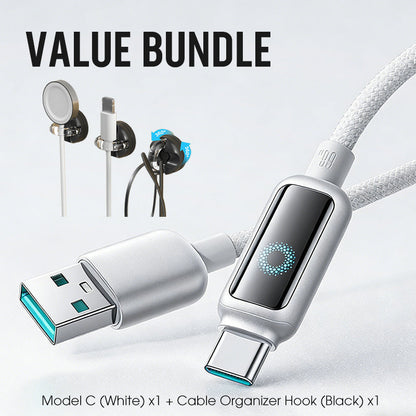 Lot promotionnel : Câble de charge rapide à coupure intelligente + Crochet organiseur de câbles