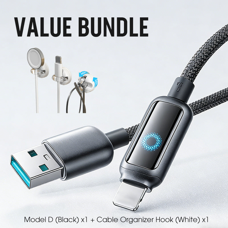 Lot promotionnel : Câble de charge rapide à coupure intelligente + Crochet organiseur de câbles