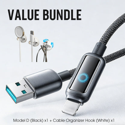 Lot promotionnel : Câble de charge rapide à coupure intelligente + Crochet organiseur de câbles