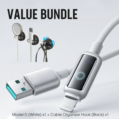 Lot promotionnel : Câble de charge rapide à coupure intelligente + Crochet organiseur de câbles