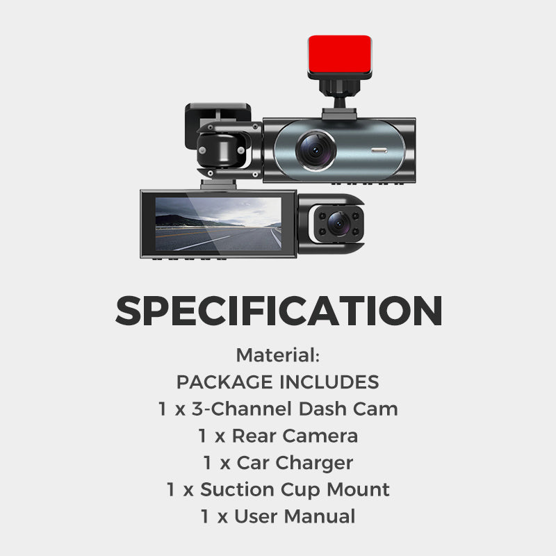 🔥 🔥 3-Kanal-1080P-Dashcam