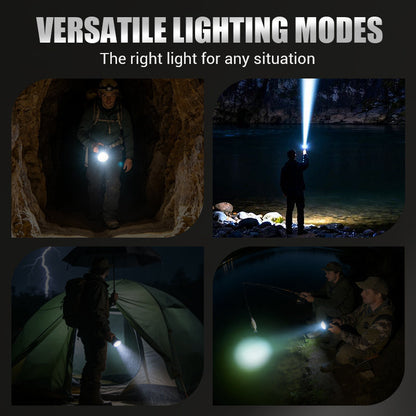 🔦Multifunktionale Zoom-LED-Taschenlampe mit Leistungsanzeige🌟