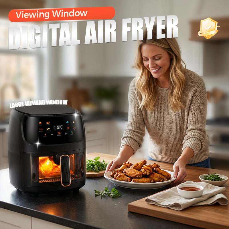 🔥🔥Digitale Heißluftfritteuse mit Sichtfenster