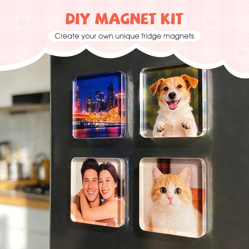 📢📢50 % RABATT !!!⏰Klares Acryl-DIY-Kühlschrankmagnet-Set