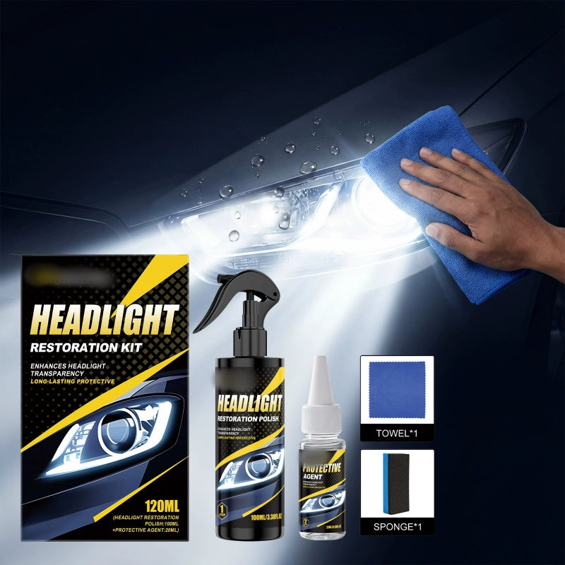🚗💡Premium Scheinwerfer Reparatur Set – Politur & Versiegelung in 1 Set für langanhaltende Klarheit 👉✨