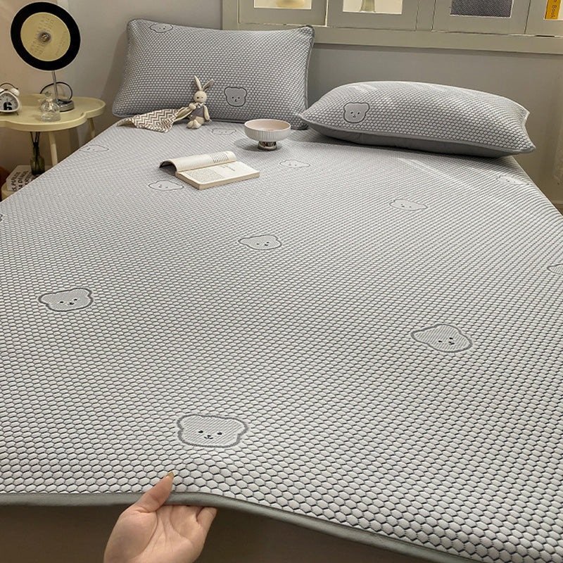 🛏️Cooles, atmungsaktives 3-teiliges Bettwäscheset mit niedlichem Bären-Jacquardmuster