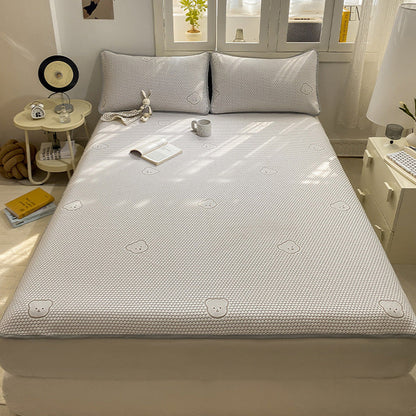🛏️Cooles, atmungsaktives 3-teiliges Bettwäscheset mit niedlichem Bären-Jacquardmuster
