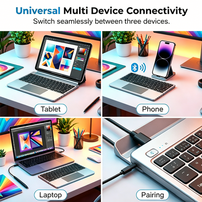 Ultradünne, zusammenklappbare Tastatur mit Touchpad und integriertem Ständer📱