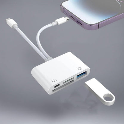 🛍️ 50 % Rabatt – 3-in-1 Speicherkartenleser für Handy & Tablet – USB-C, Lightning, USB-A – Plug & Play für iPhone , Android, PC & Mac 📱