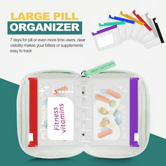 💊Wasserdichter Pillen-Organizer Set – Wiederverwendbare Beschriftungsbeutel für Medikamente, Vitamine & Reisen